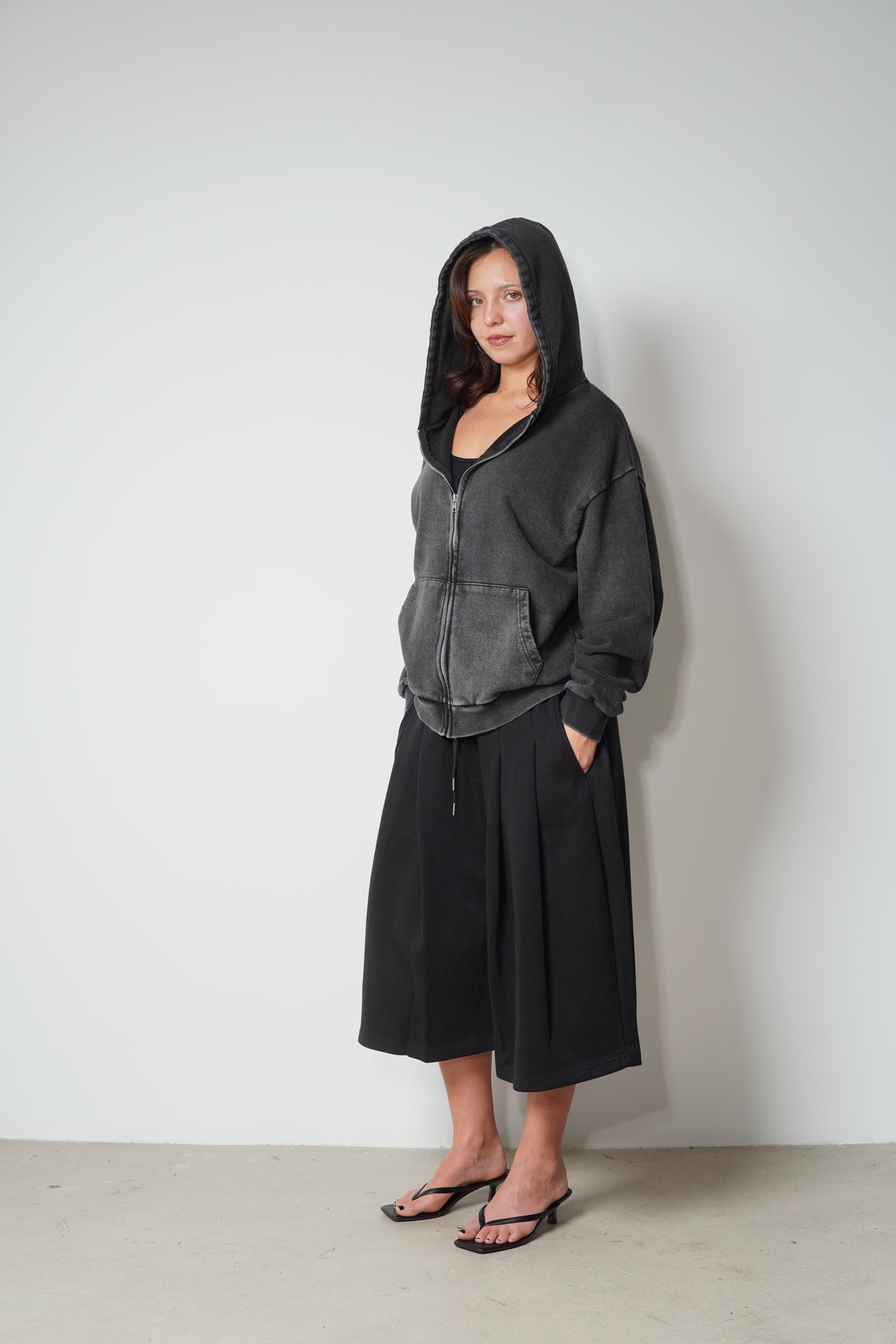 MINERAL WASHED ZIP UP