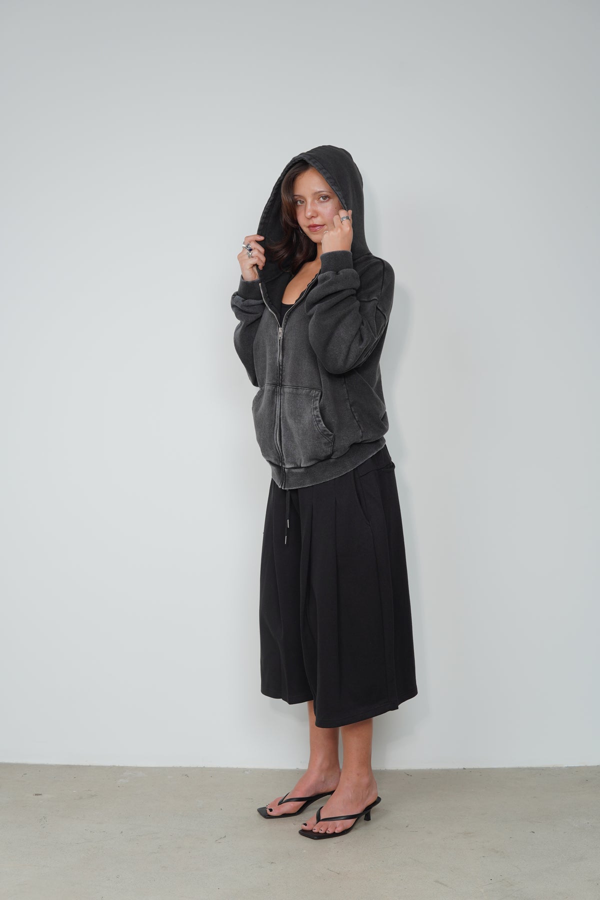 MINERAL WASHED ZIP UP