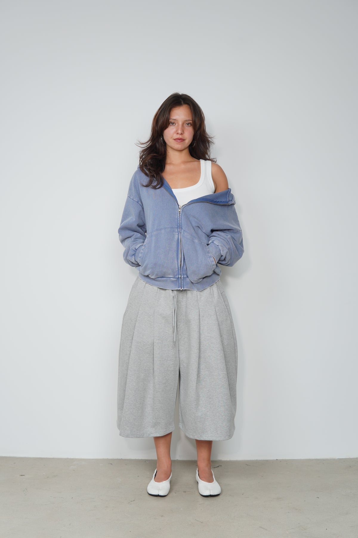 MINERAL WASHED ZIP UP