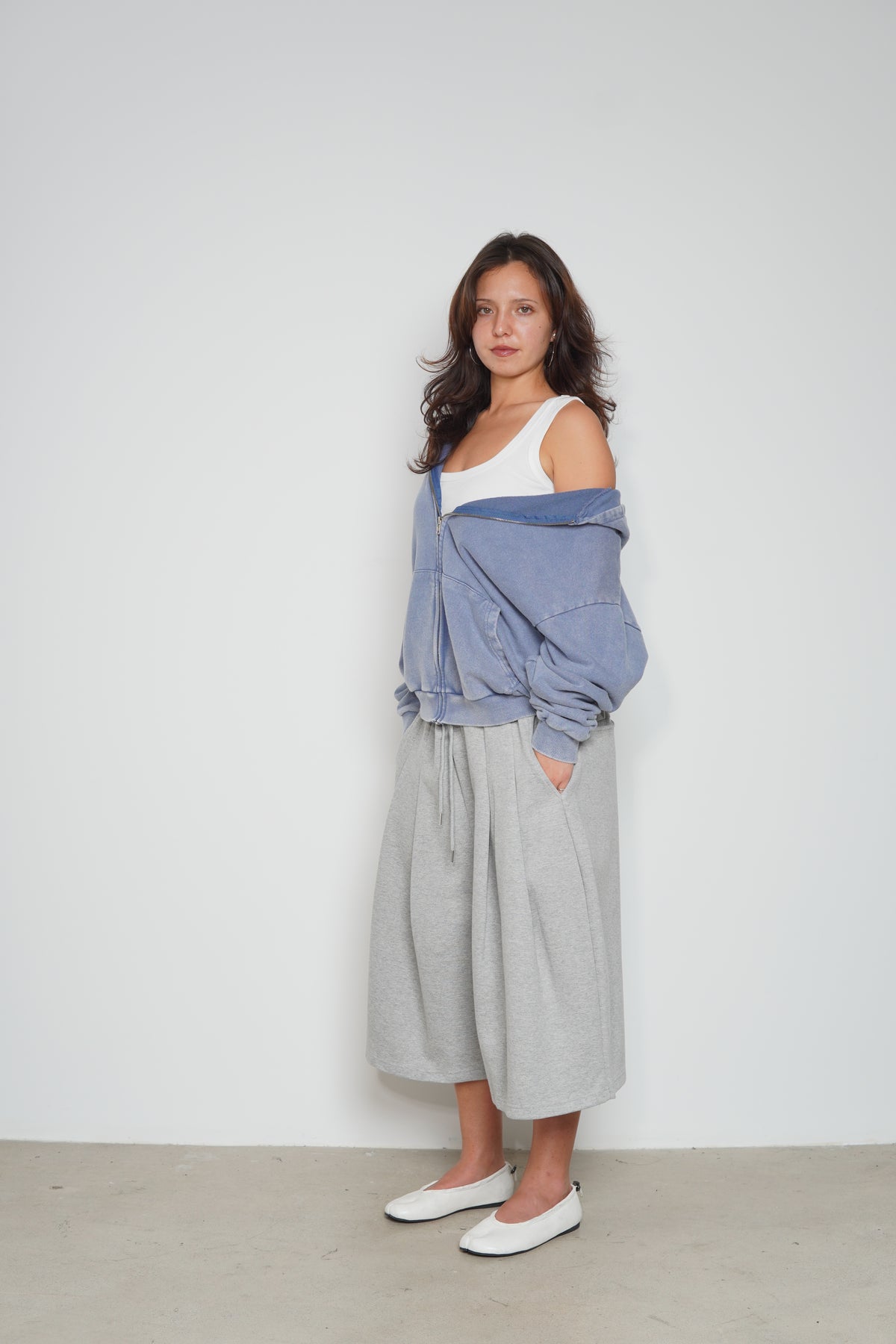 MINERAL WASHED ZIP UP