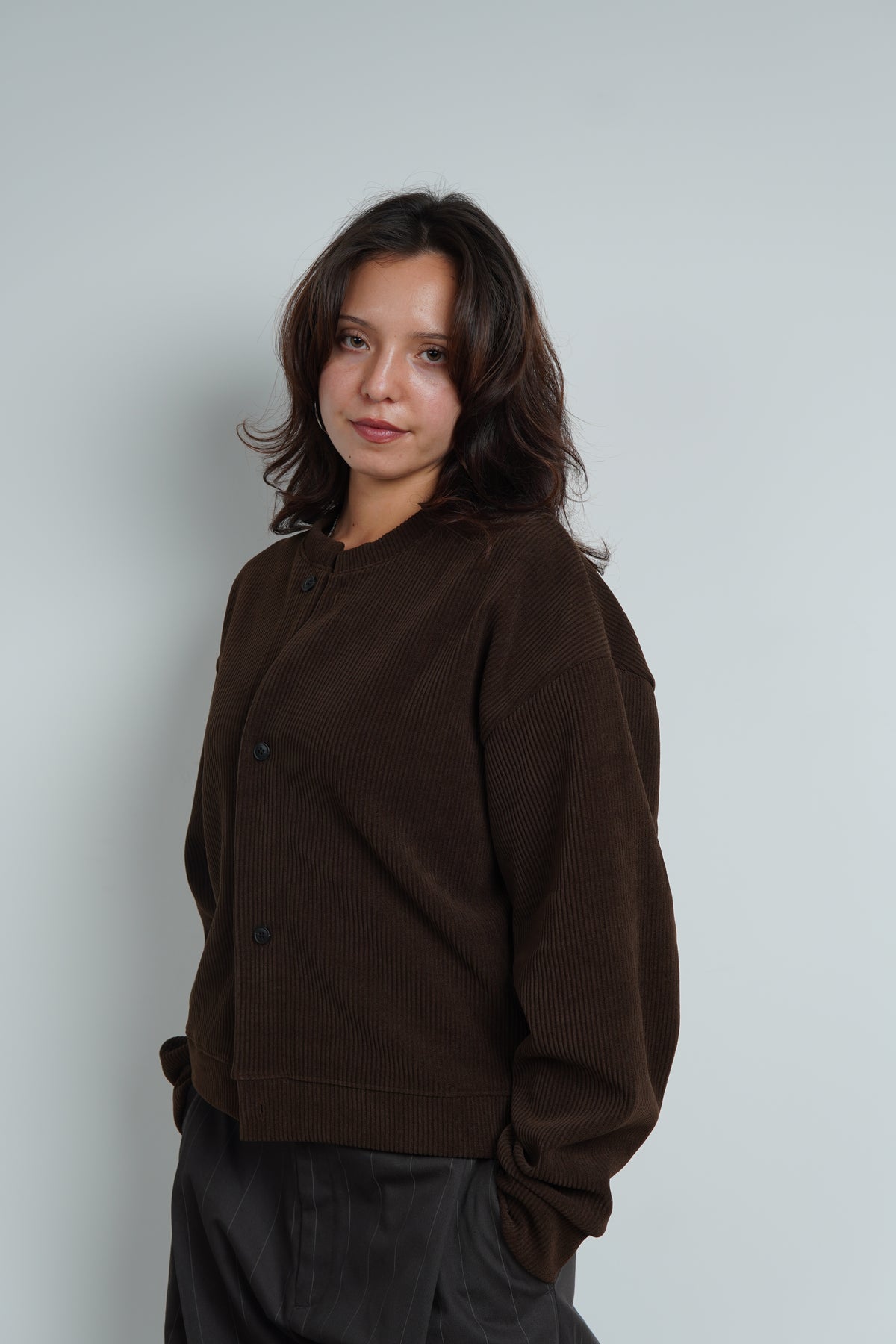 CORDUROY CROP CARDIGAN