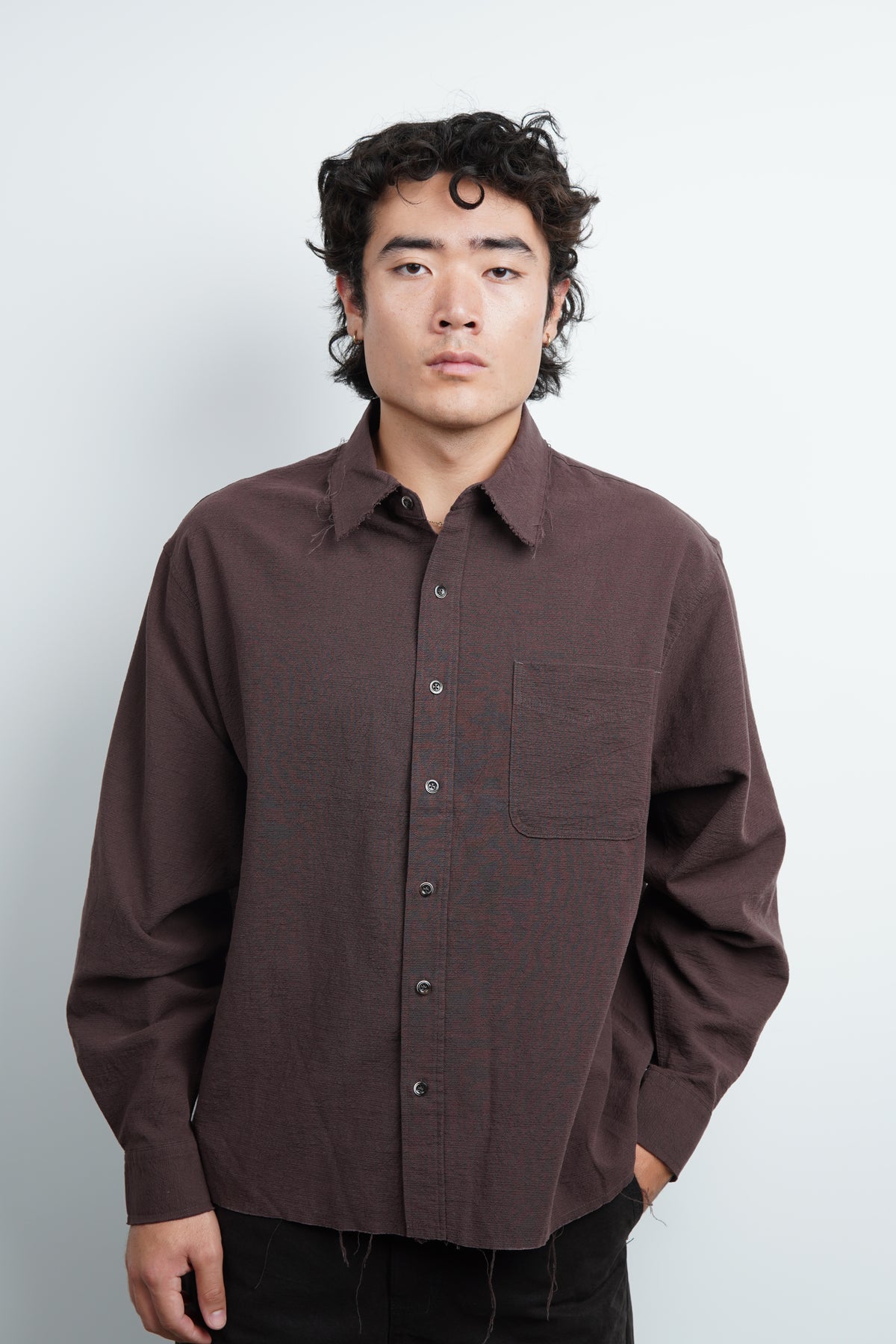 RAW CUT CROP SHIRT