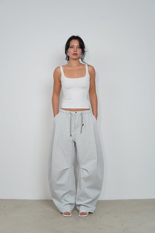 HERRINGBONE BARREL PANTS