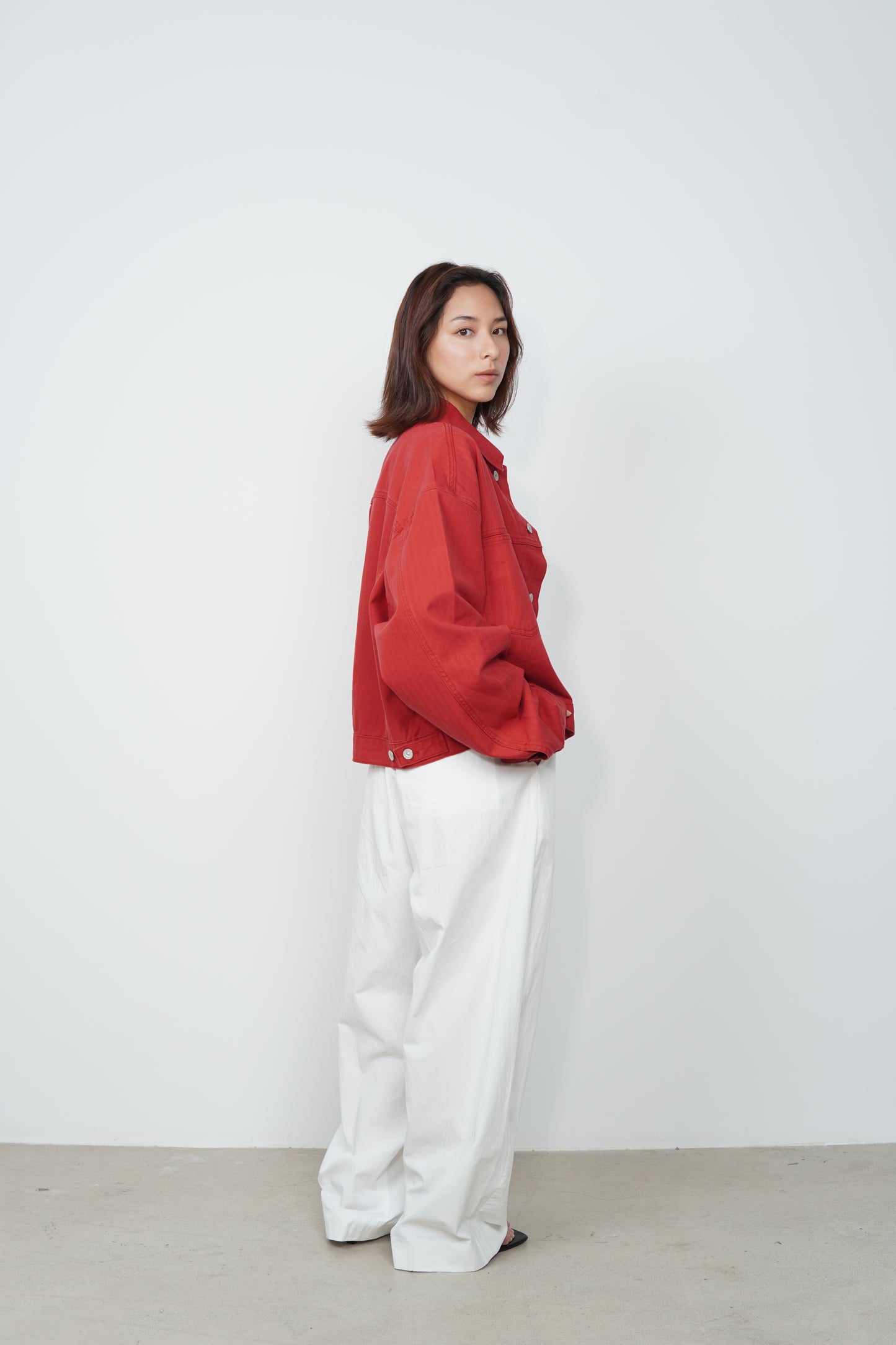 HERRINGBONE CROP JACKET