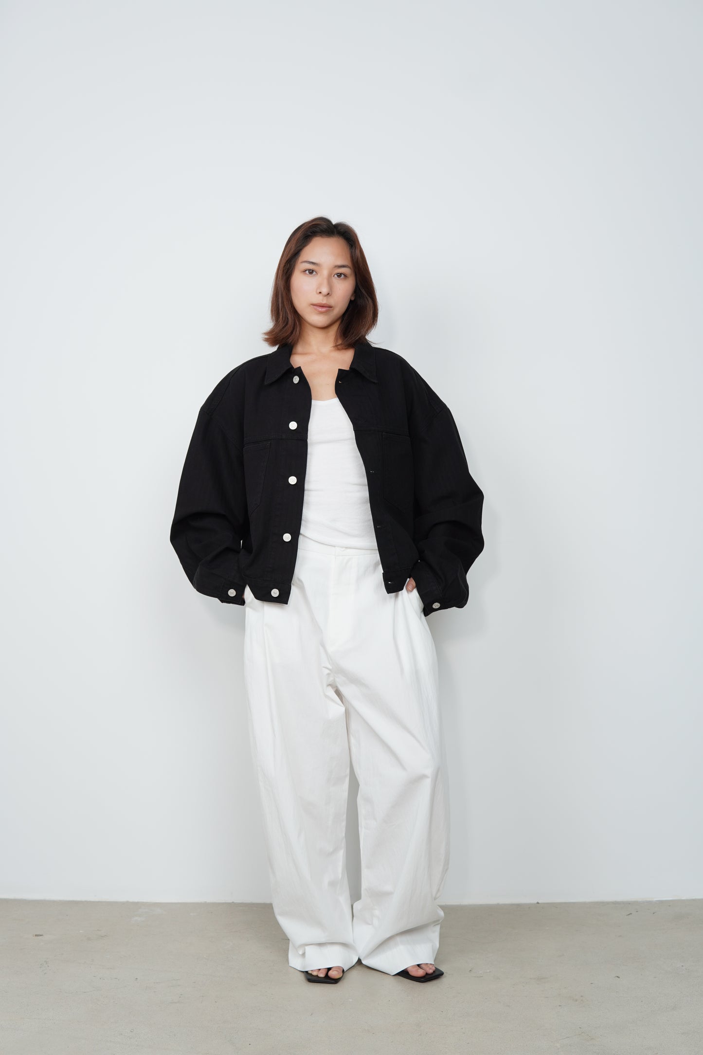 HERRINGBONE CROP JACKET