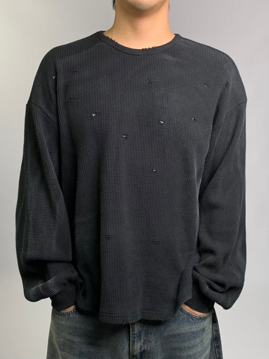 DISTRESSED WAFFLE TEE