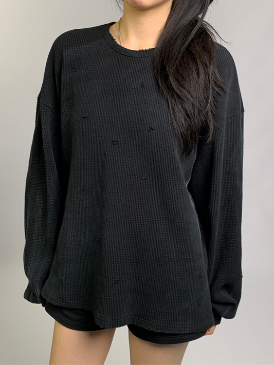 DISTRESSED WAFFLE TEE