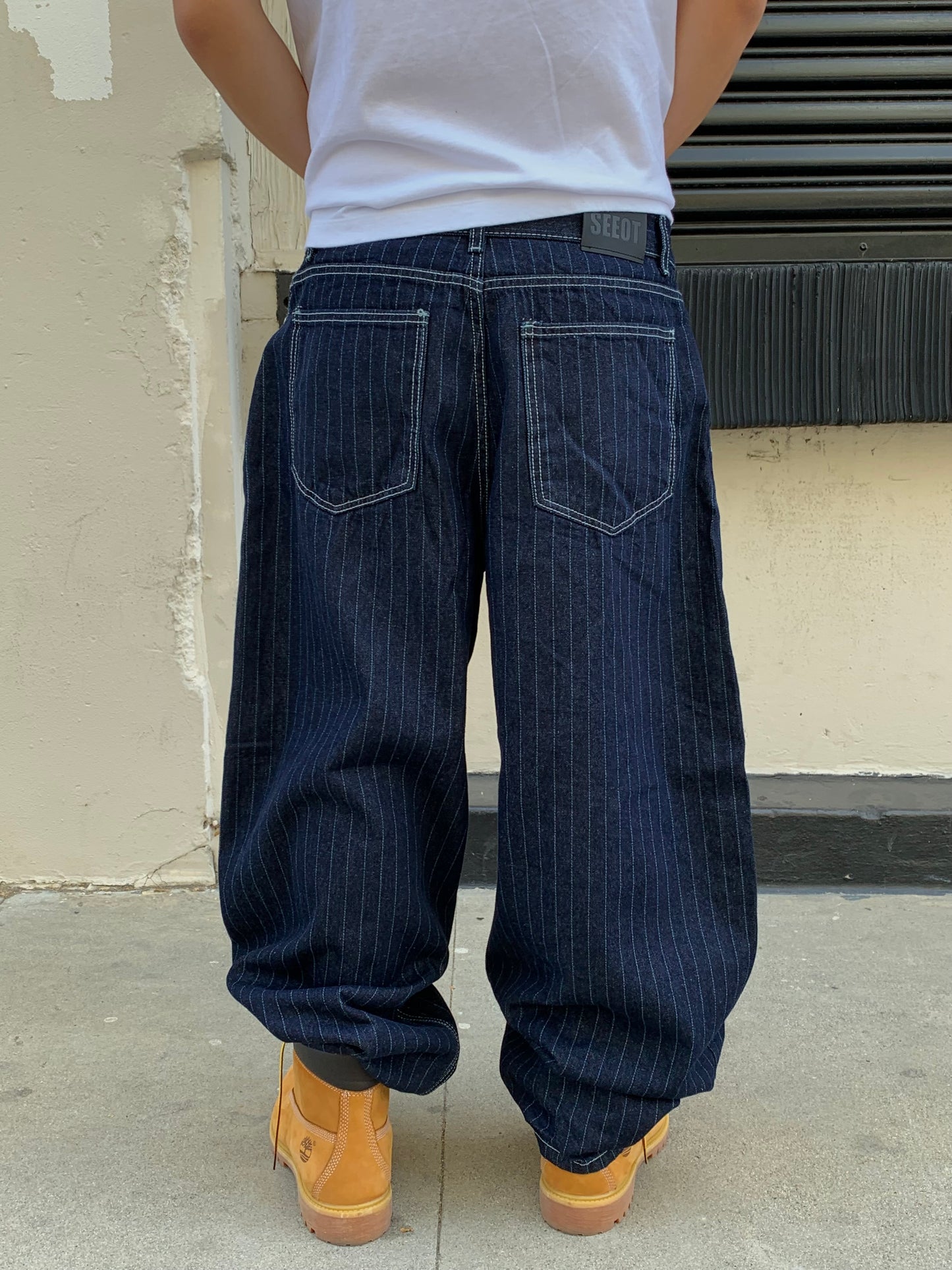 STRIPE DENIM PANTS