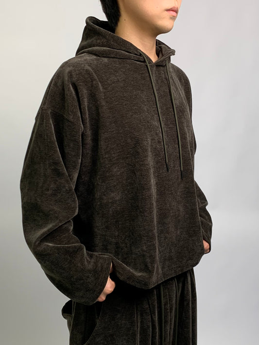 CHENILLE CROP HOODIE