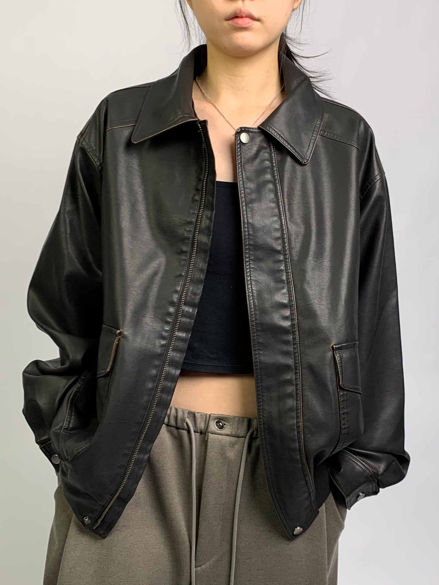 WASHED LEATHER BLOUSON