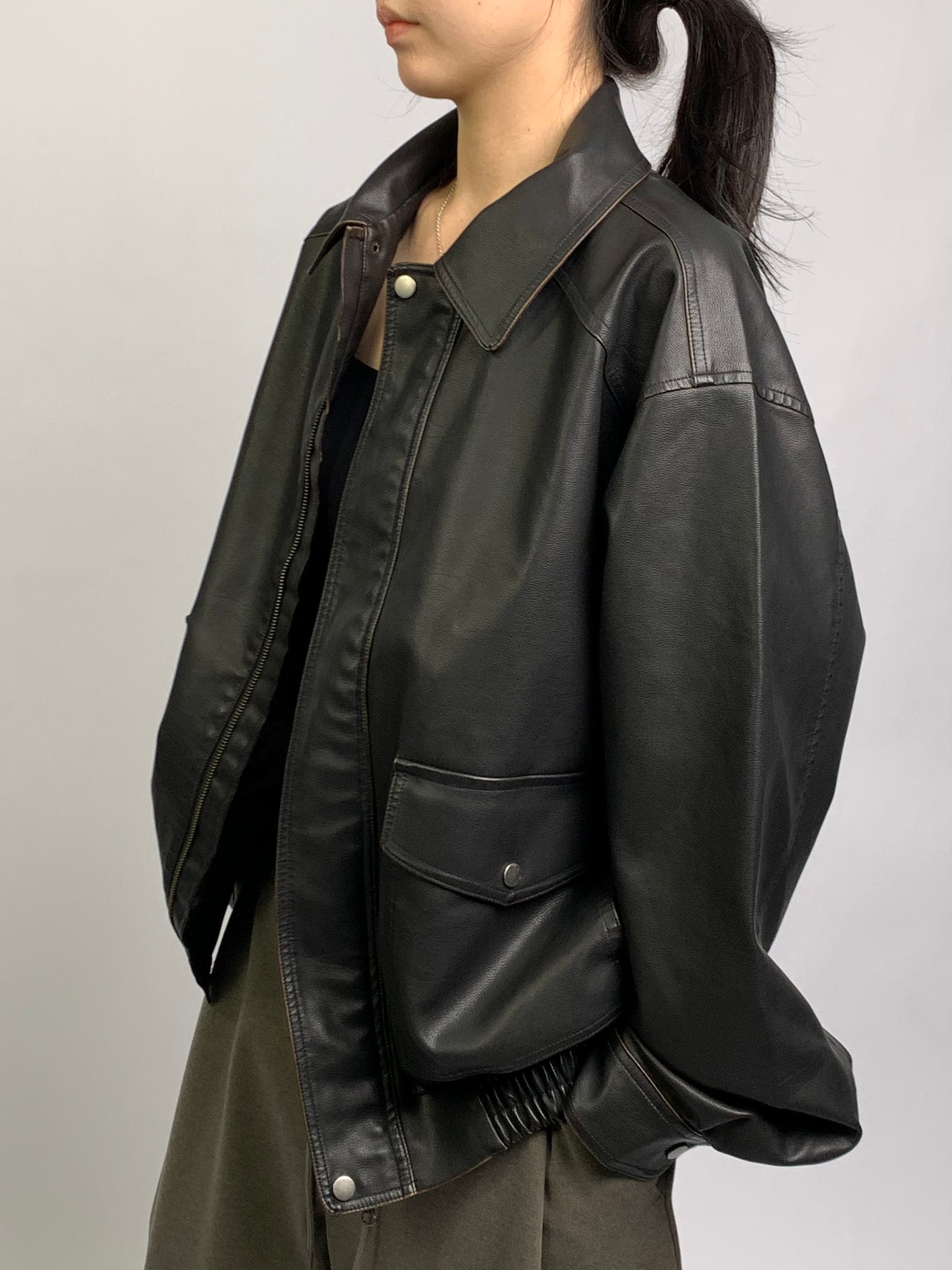 WASHED LEATHER BLOUSON