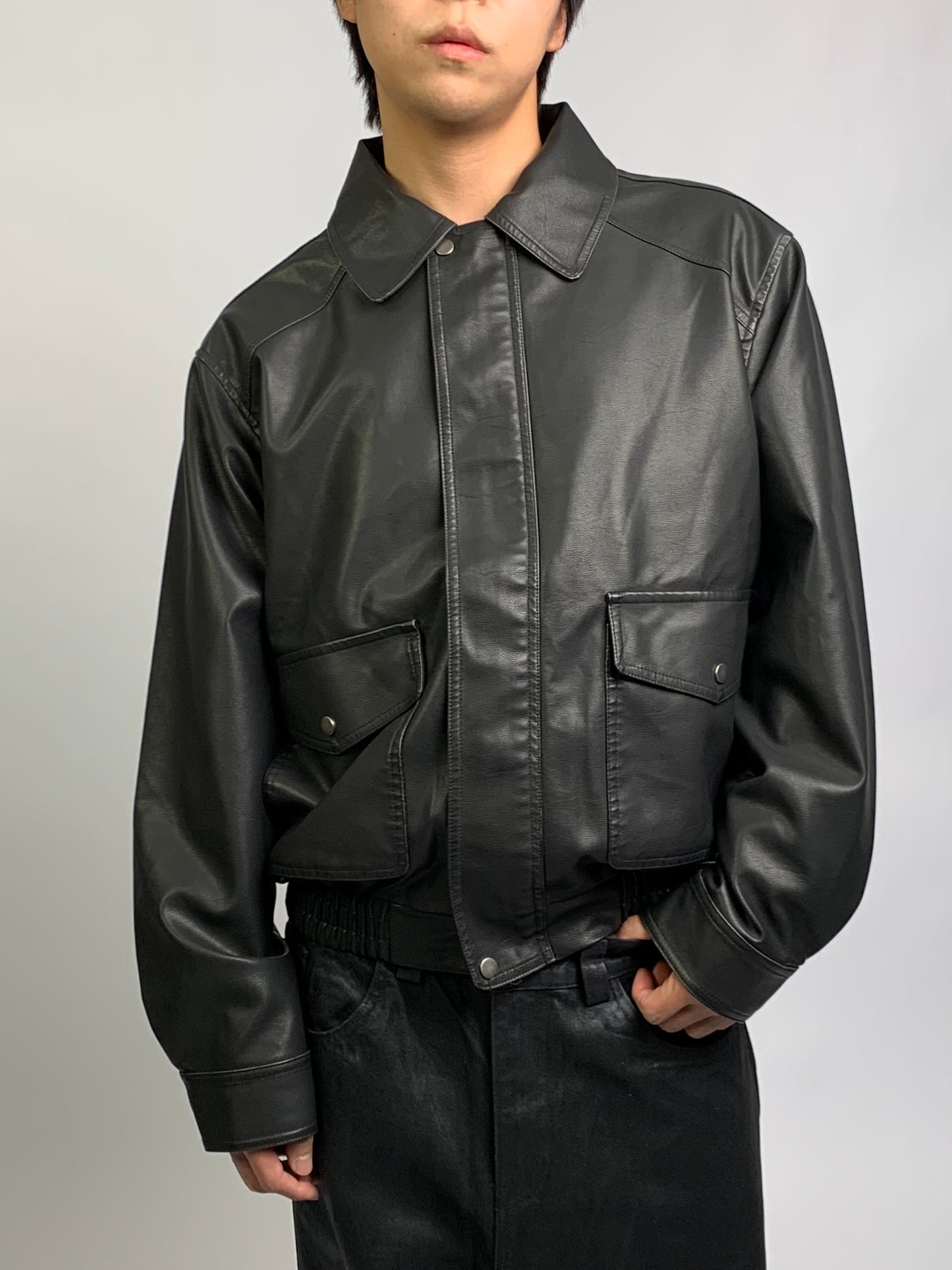 WASHED LEATHER BLOUSON