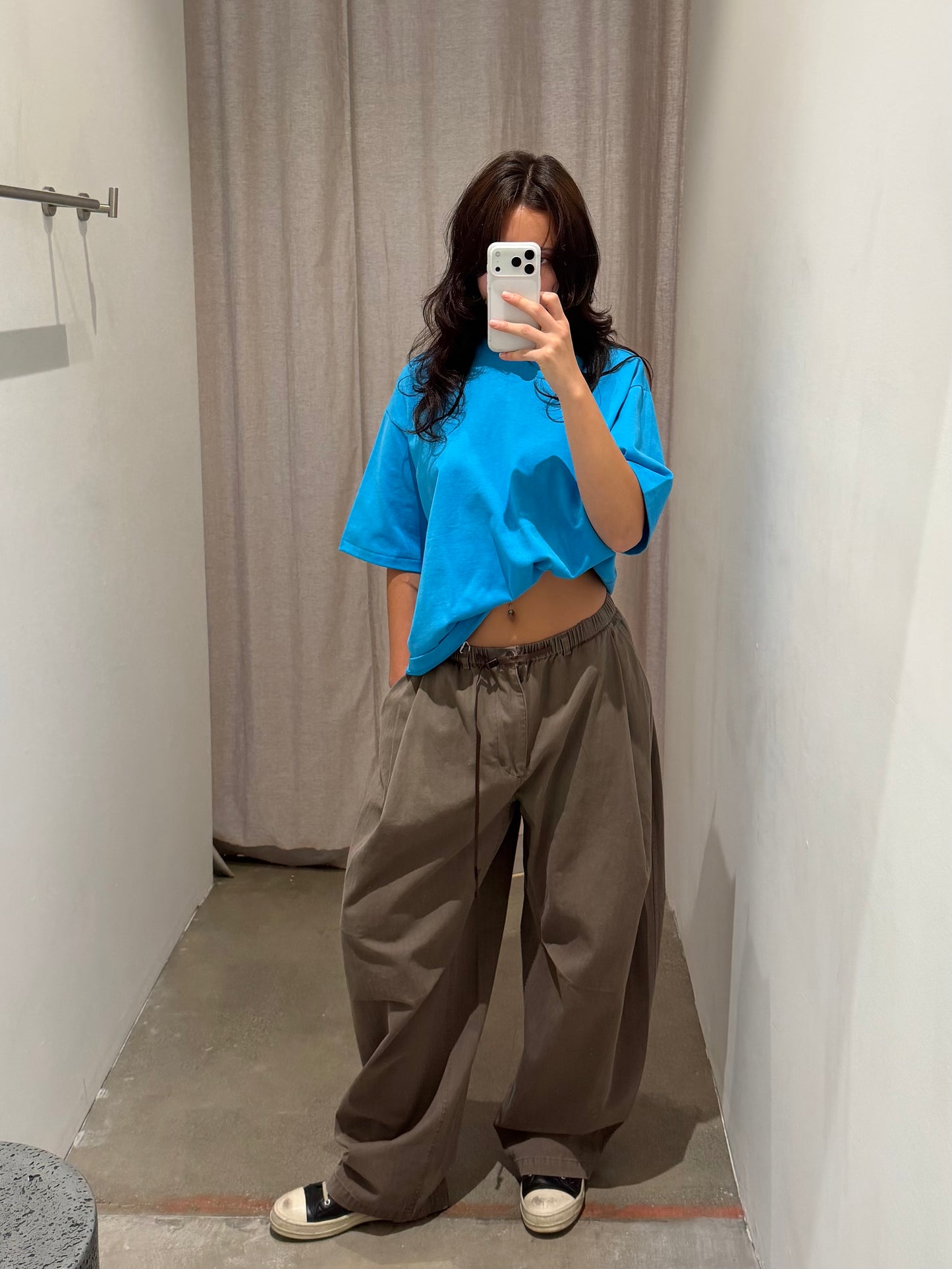 HERRINGBONE BARREL PANTS