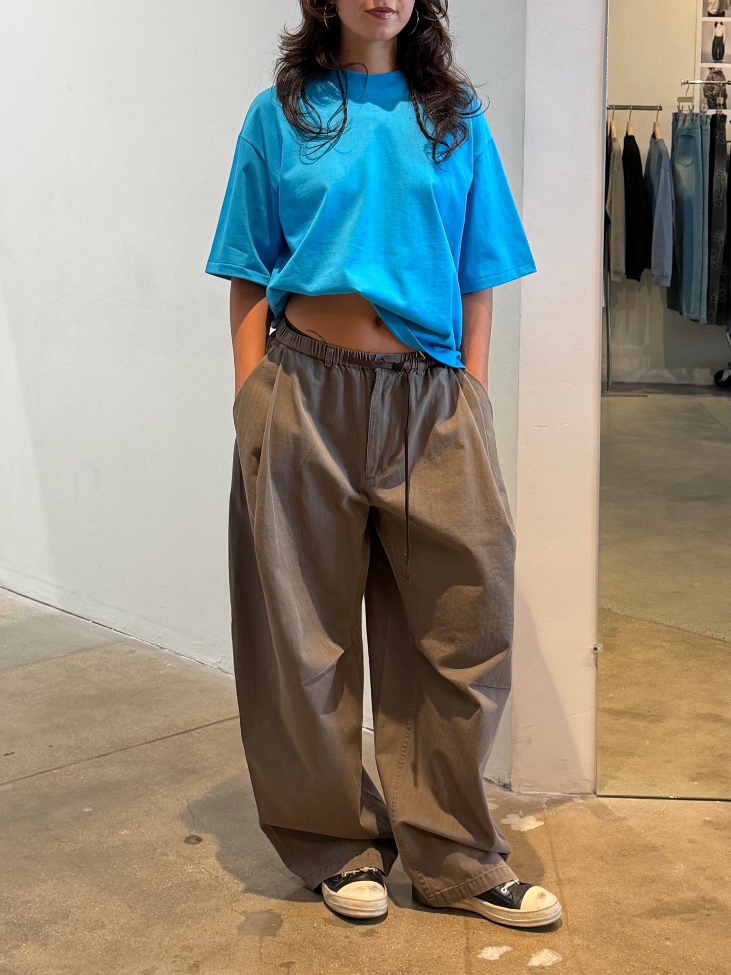 HERRINGBONE BARREL PANTS