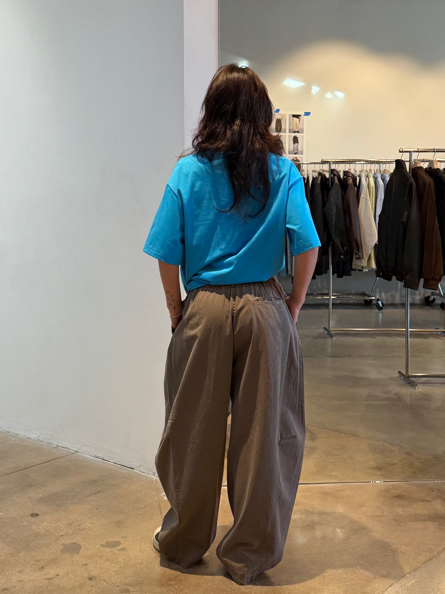 HERRINGBONE BARREL PANTS