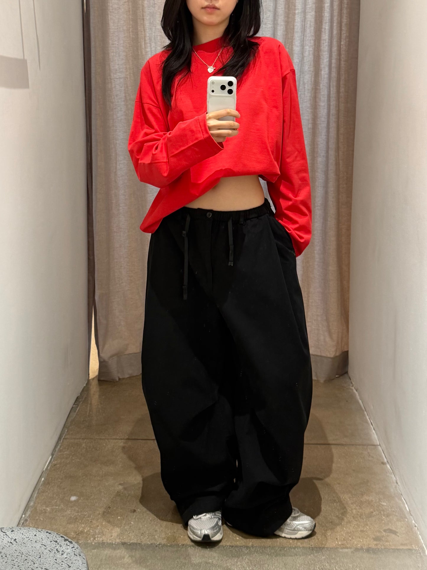 HERRINGBONE BARREL PANTS