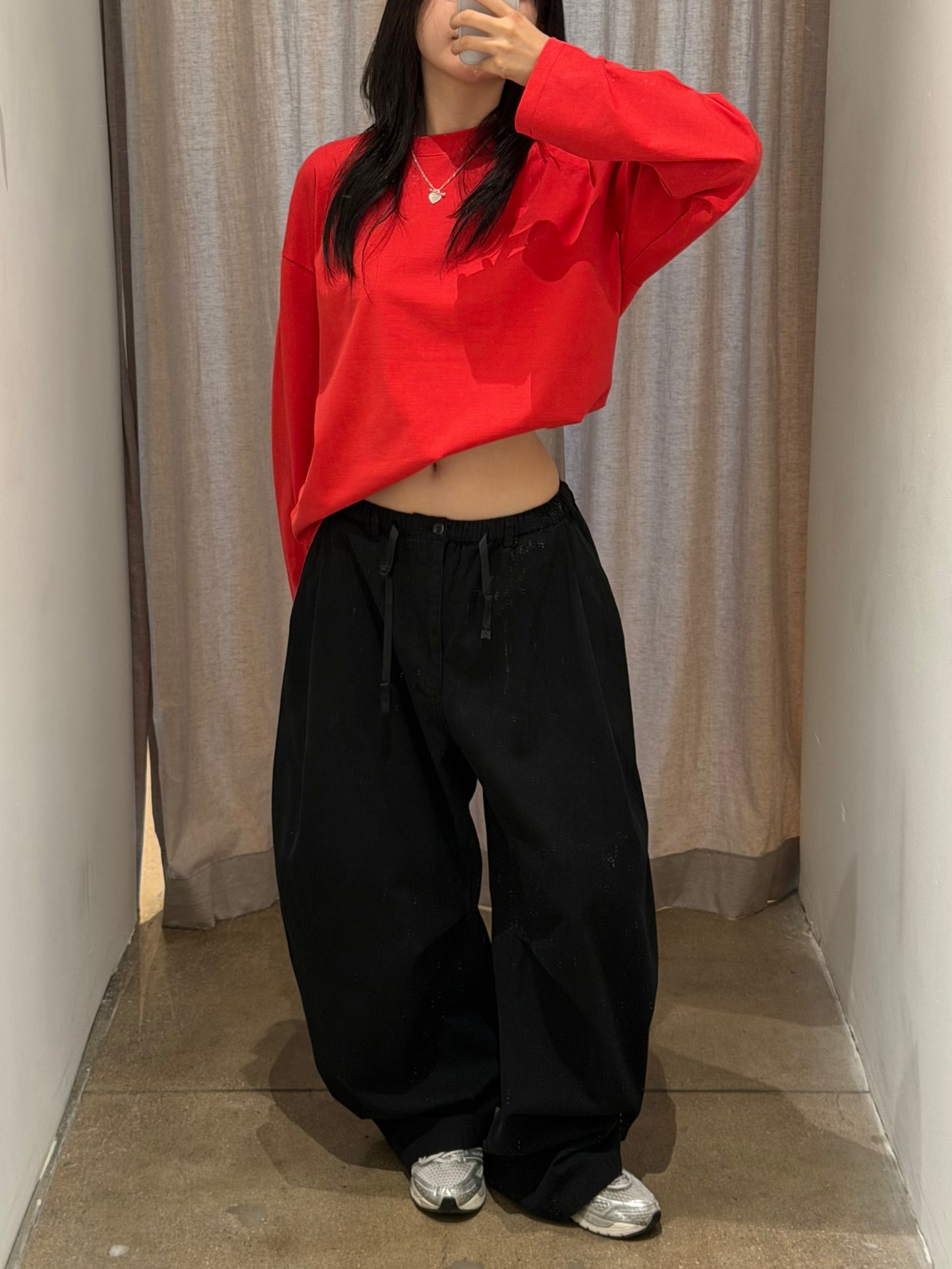 HERRINGBONE BARREL PANTS