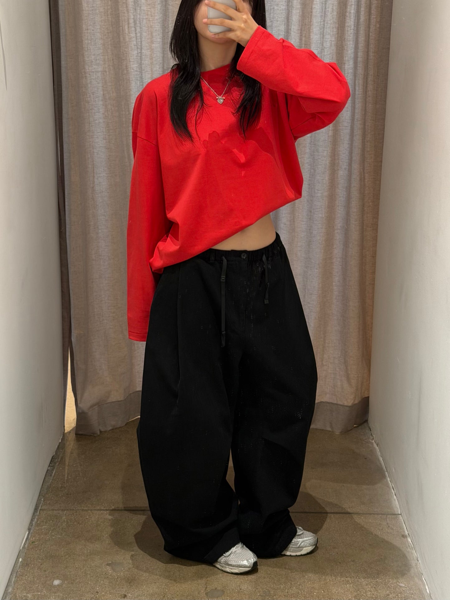 HERRINGBONE BARREL PANTS