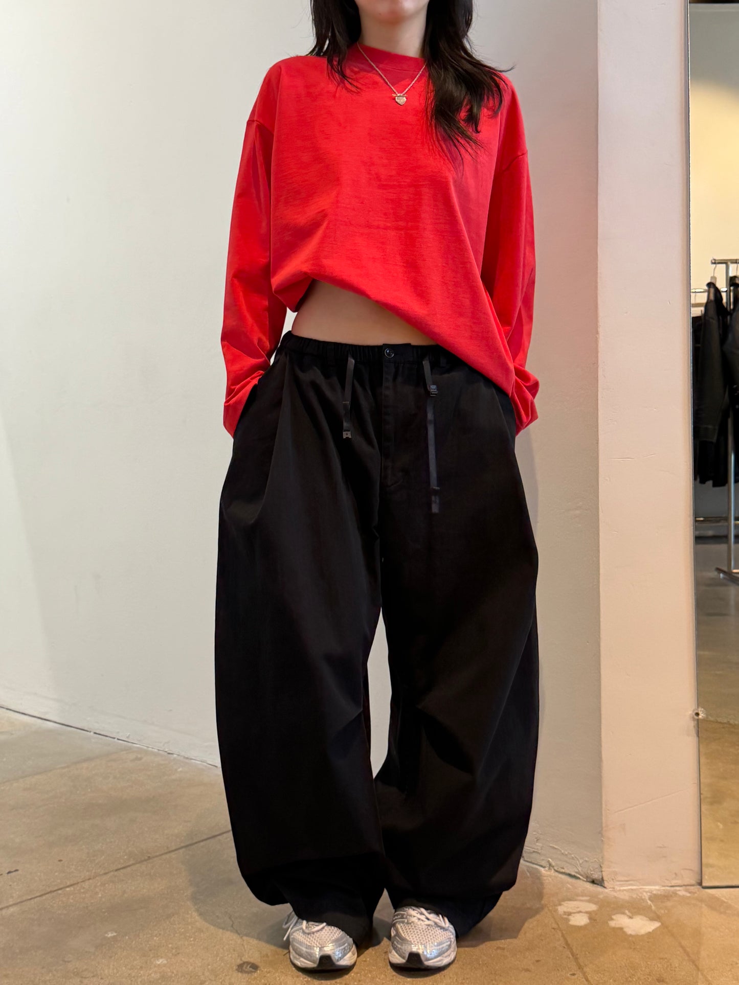 HERRINGBONE BARREL PANTS