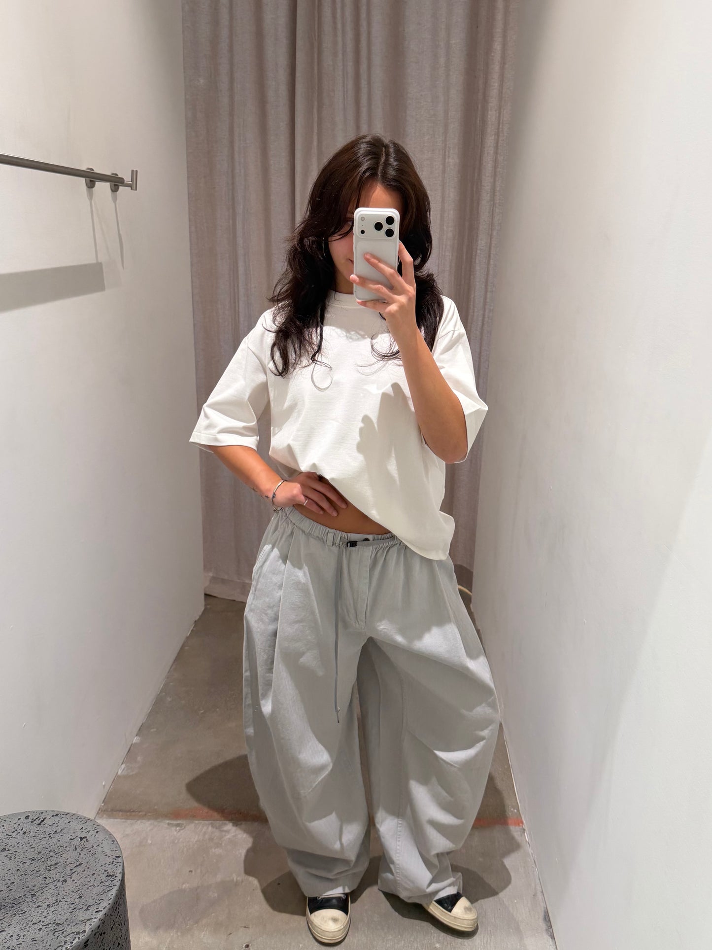 HERRINGBONE BARREL PANTS