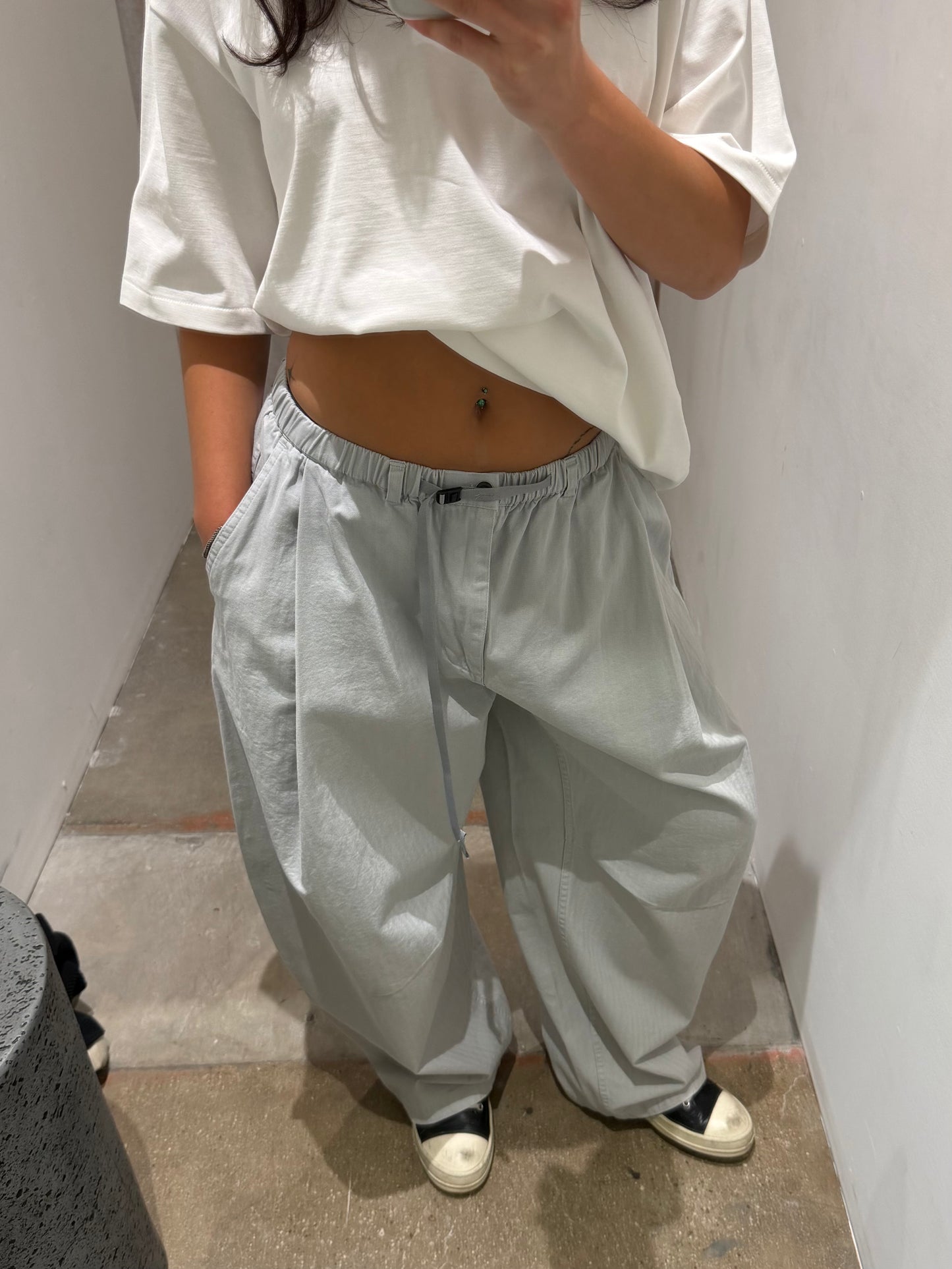 HERRINGBONE BARREL PANTS