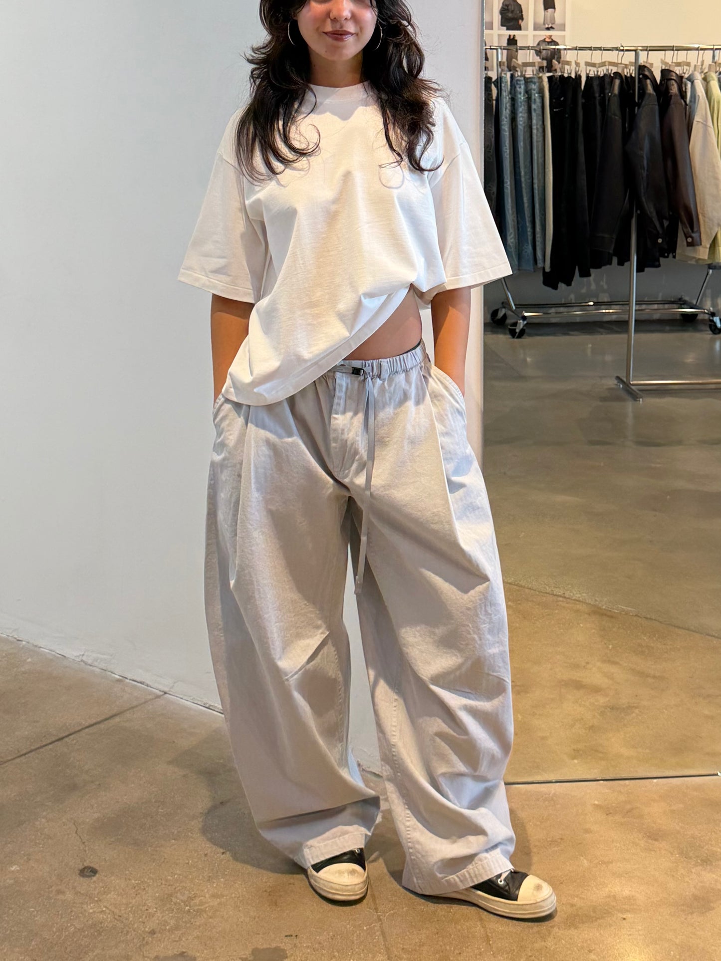 HERRINGBONE BARREL PANTS
