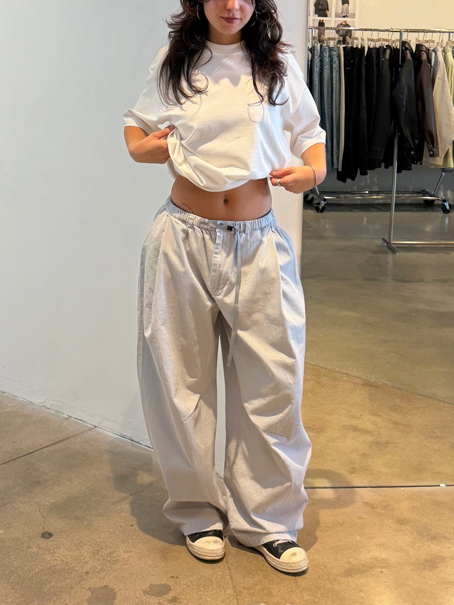 HERRINGBONE BARREL PANTS