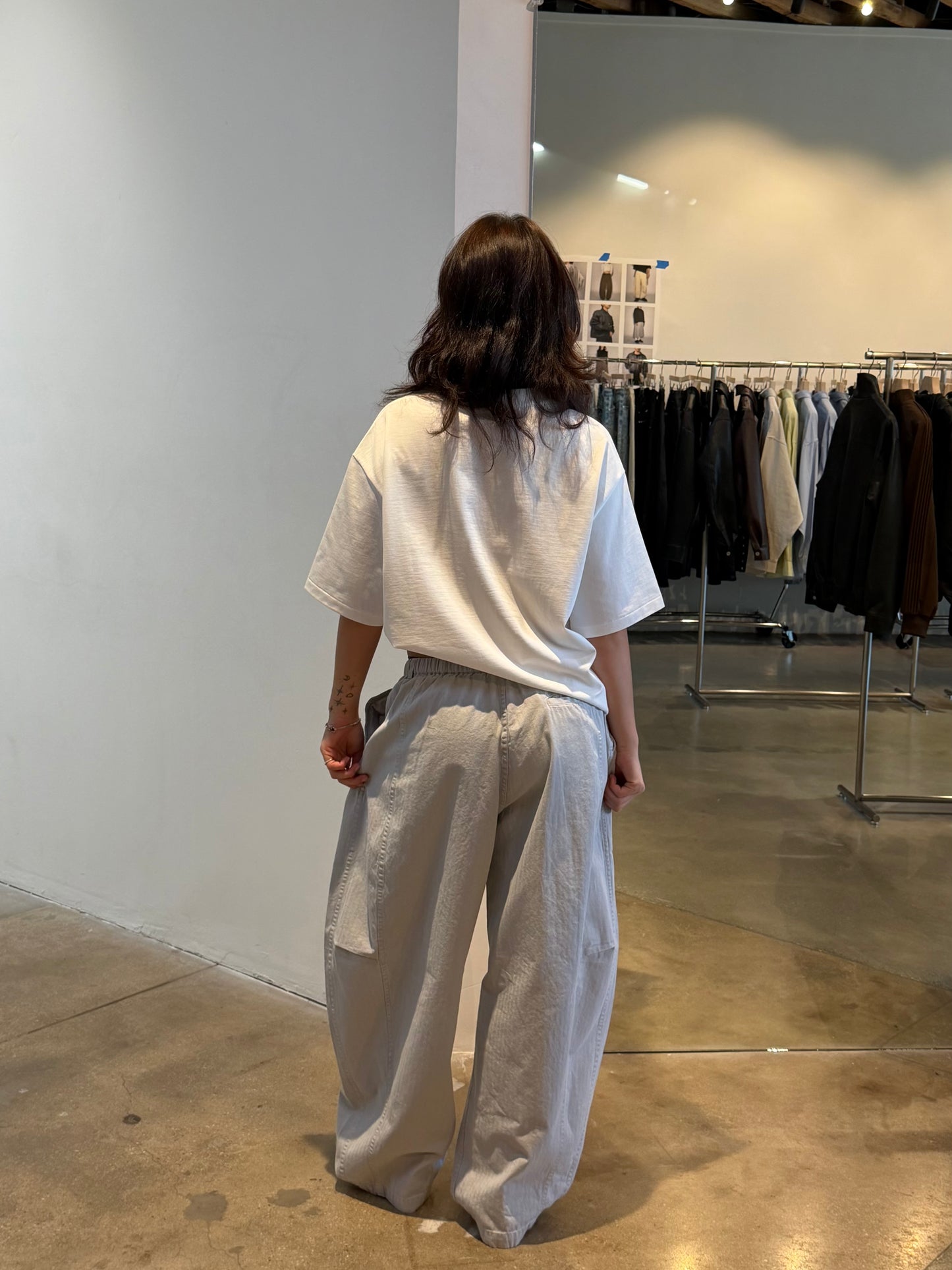 HERRINGBONE BARREL PANTS