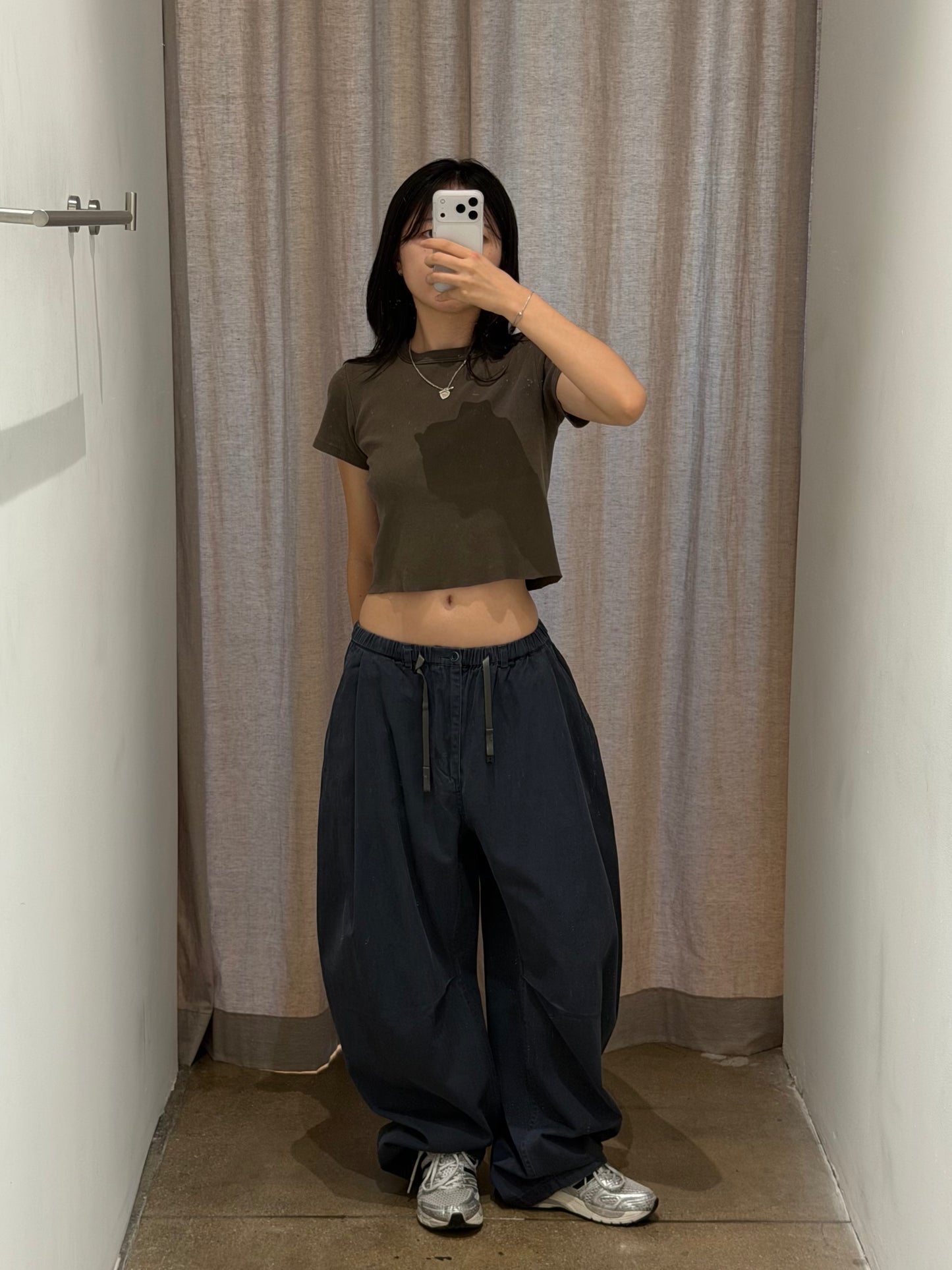HERRINGBONE BARREL PANTS