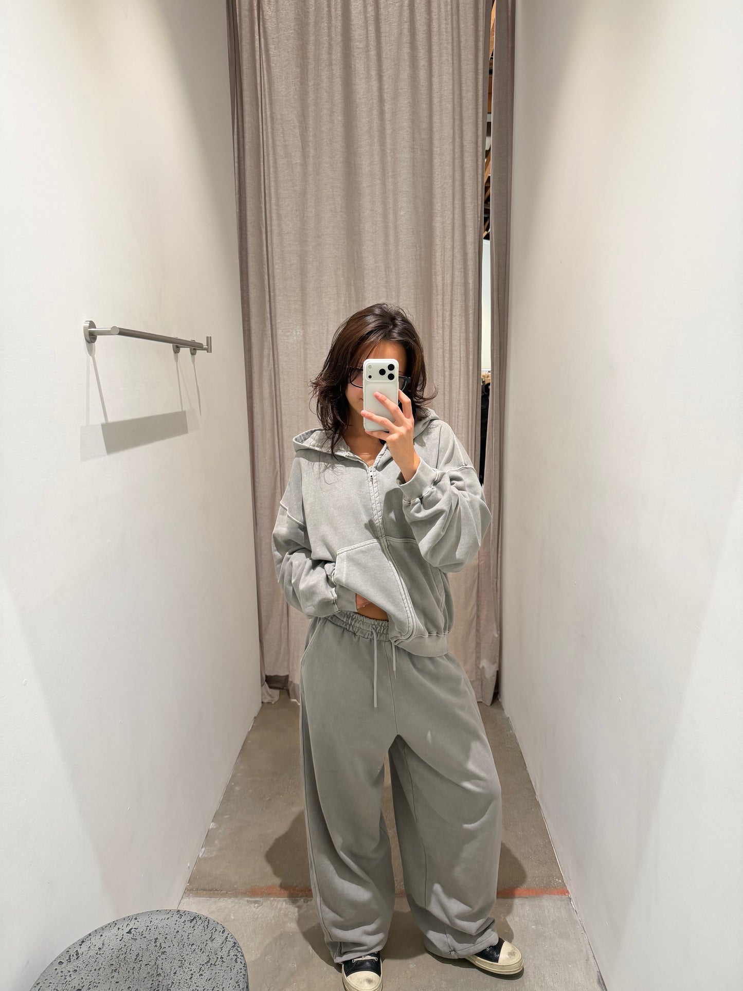 WASHED CROP ZIP UP