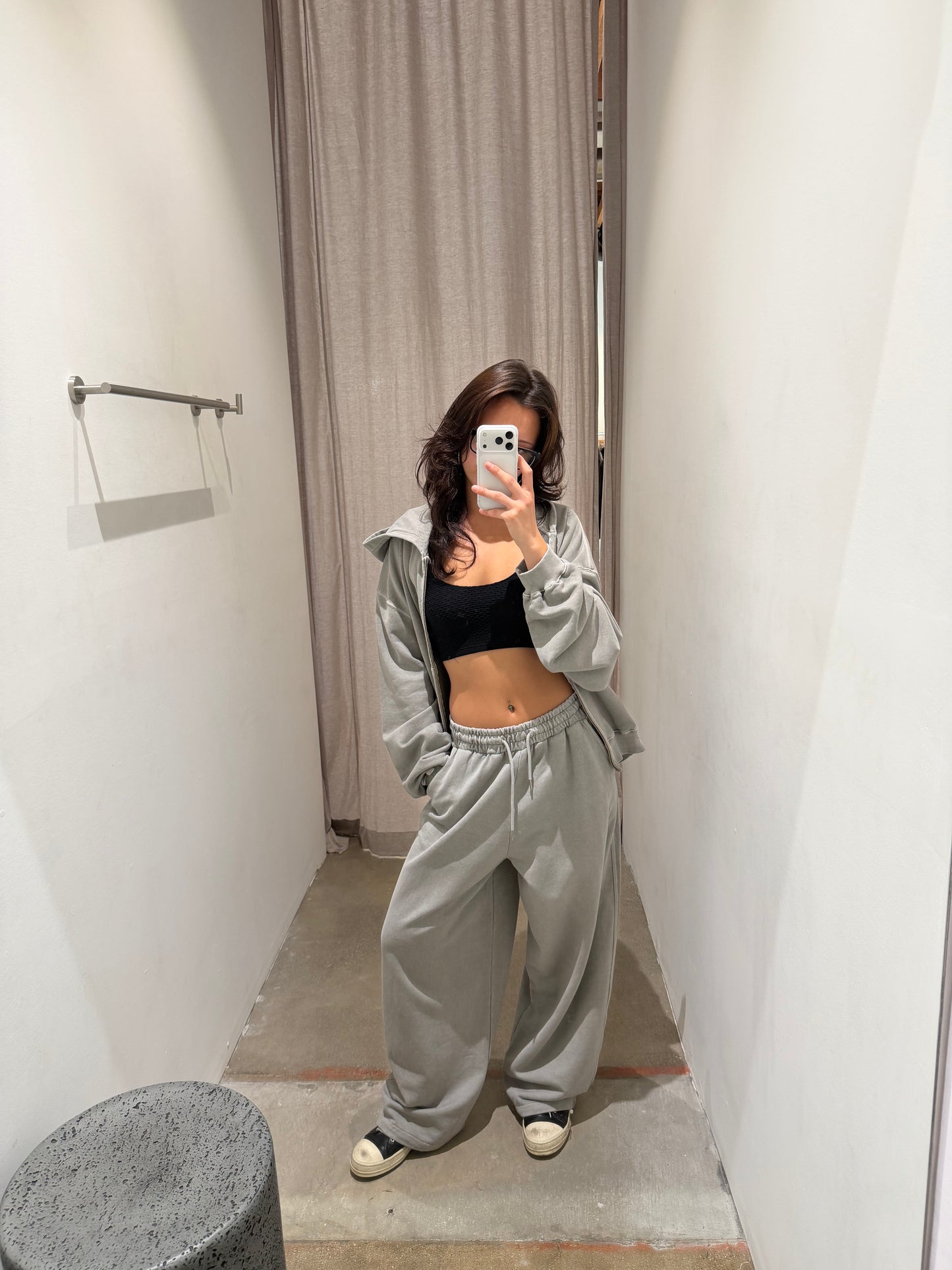 WASHED CROP ZIP UP