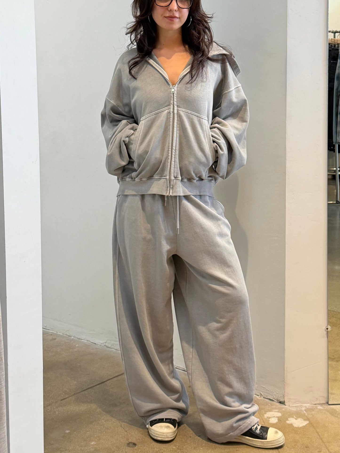 WASHED CROP ZIP UP