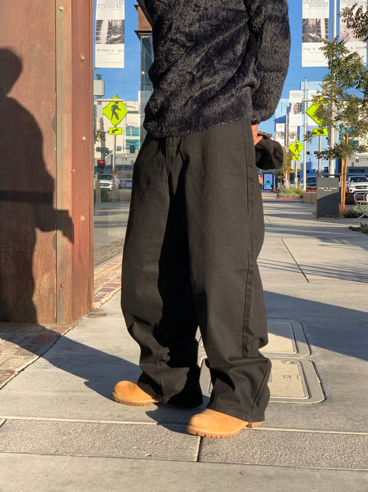 LONG WIDE BLACK PANTS