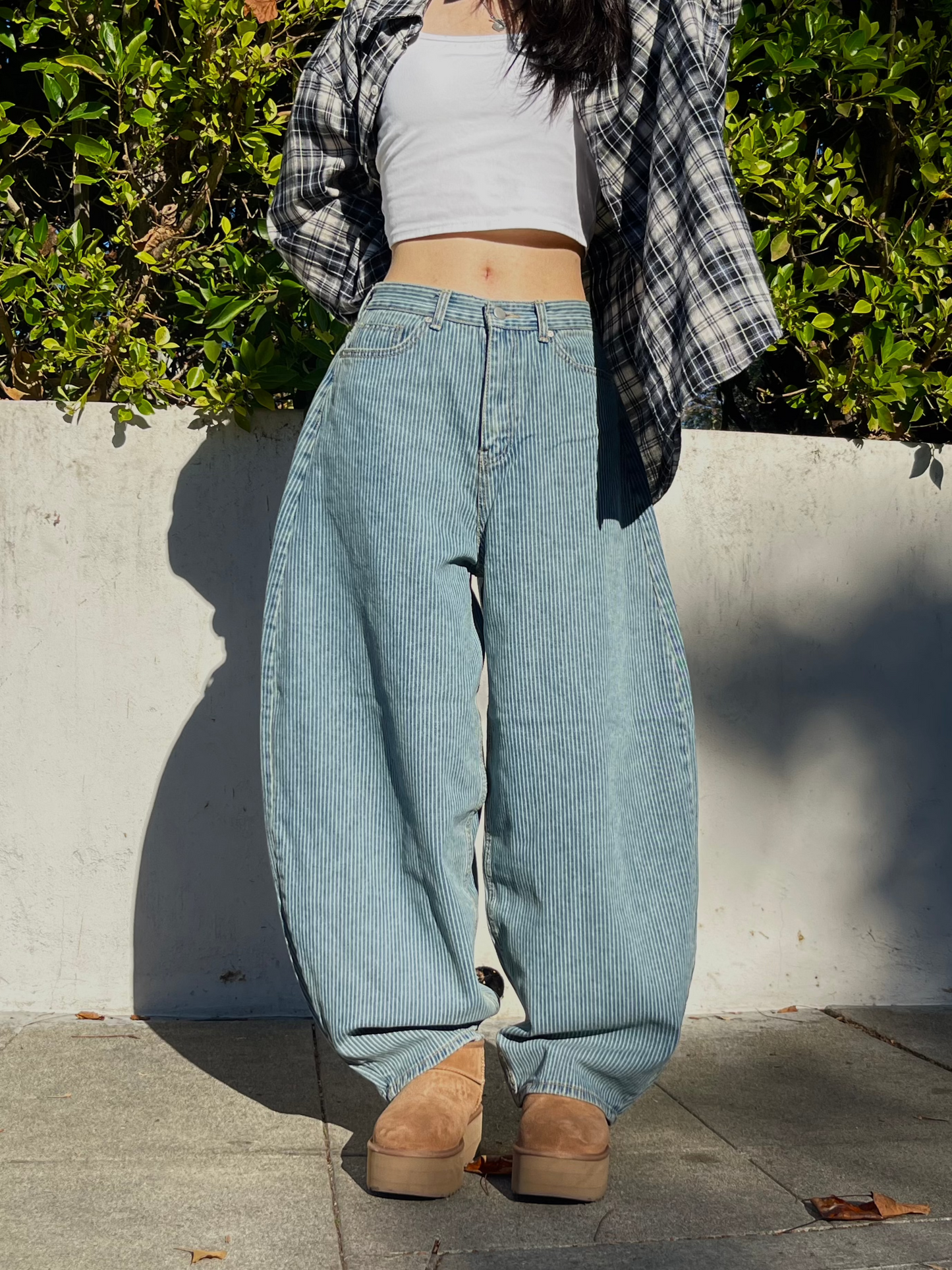 STRIPE MEGA DENIM PANTS