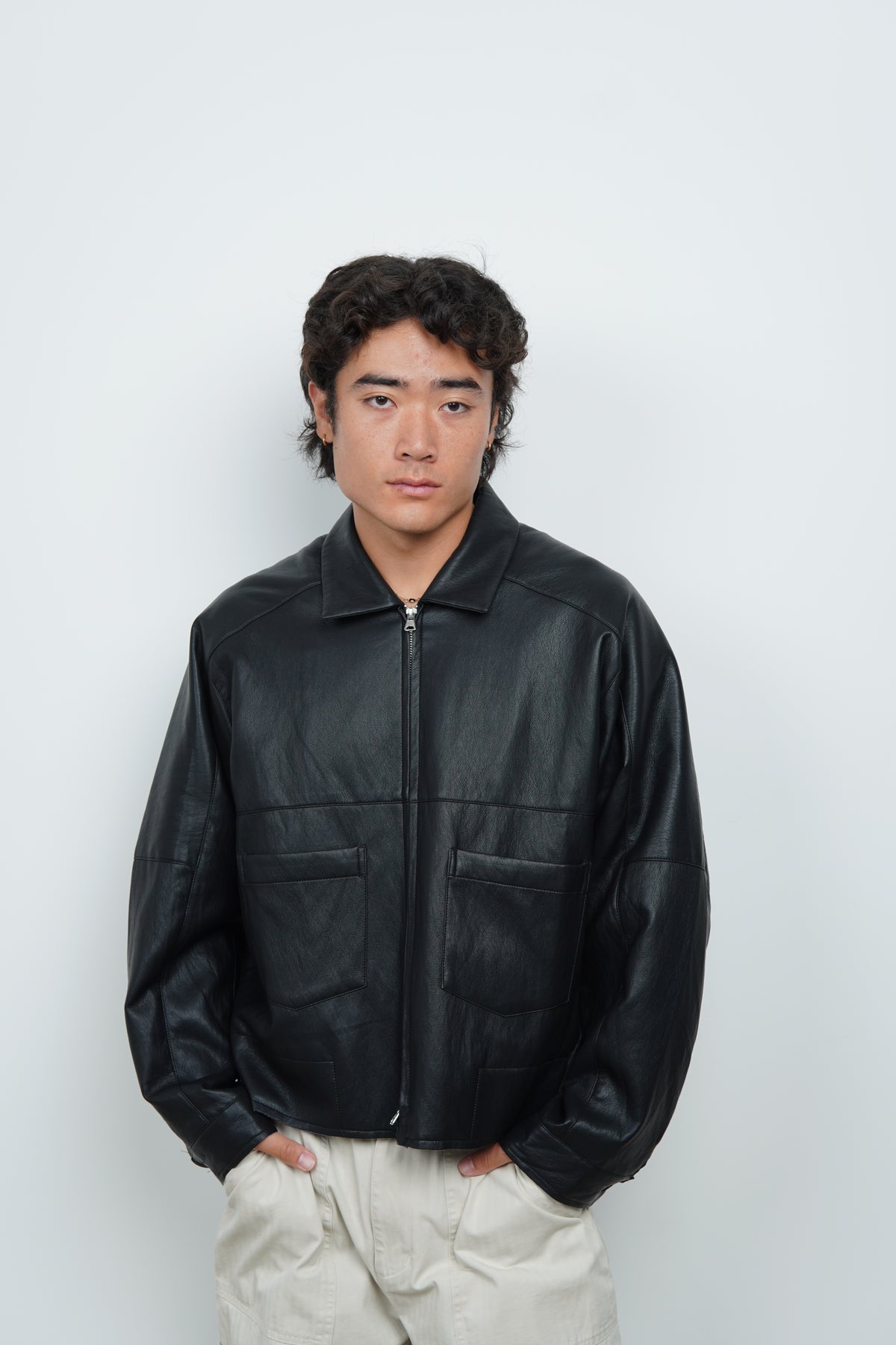 LEATHER ZIP JACKET