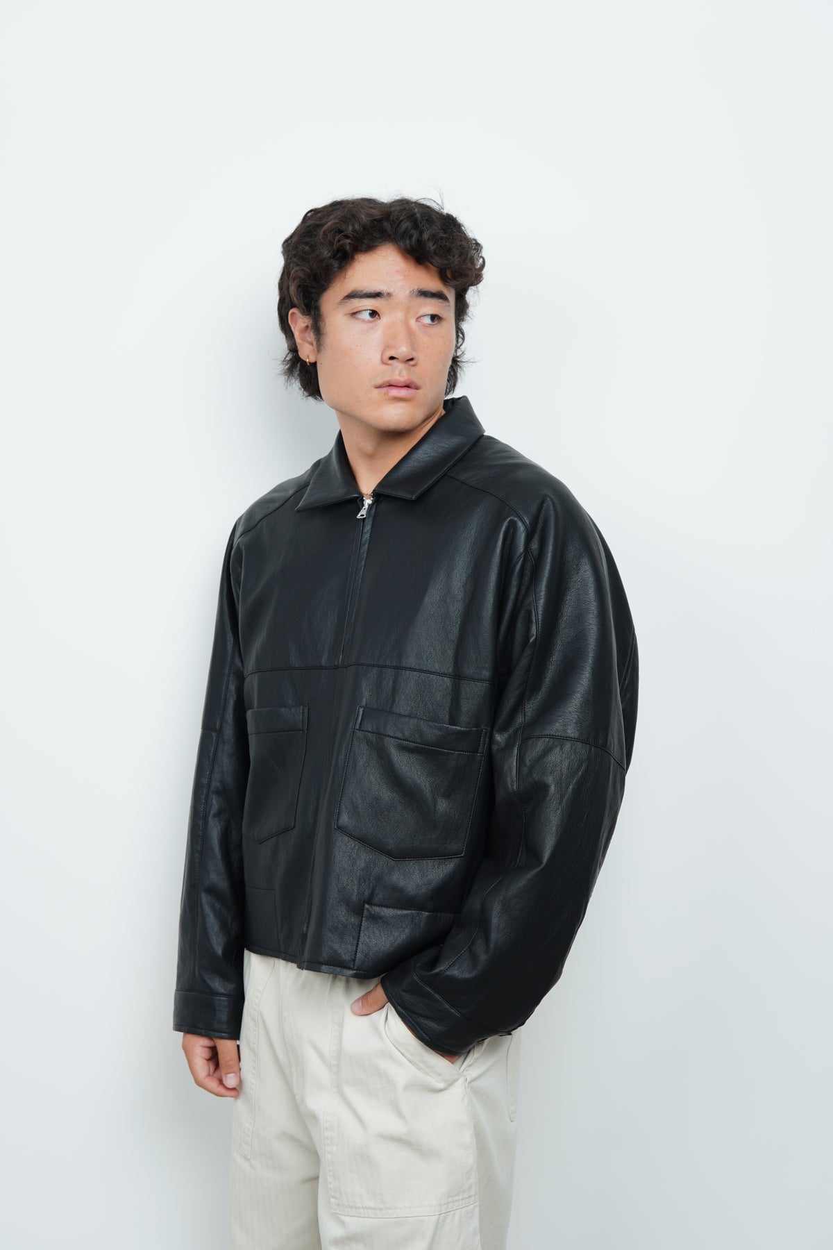 LEATHER ZIP JACKET