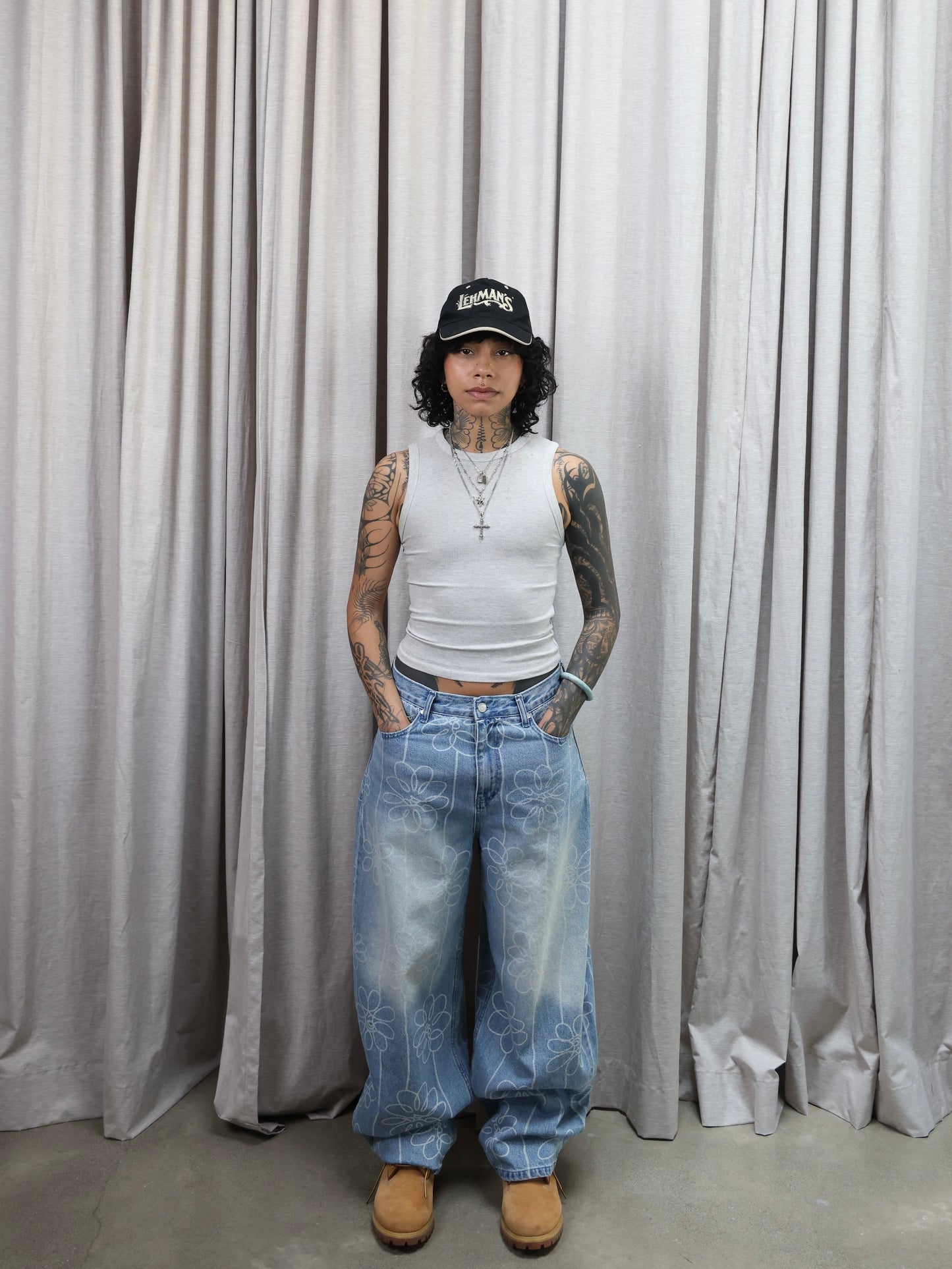 SKETCH FLOWER DENIM