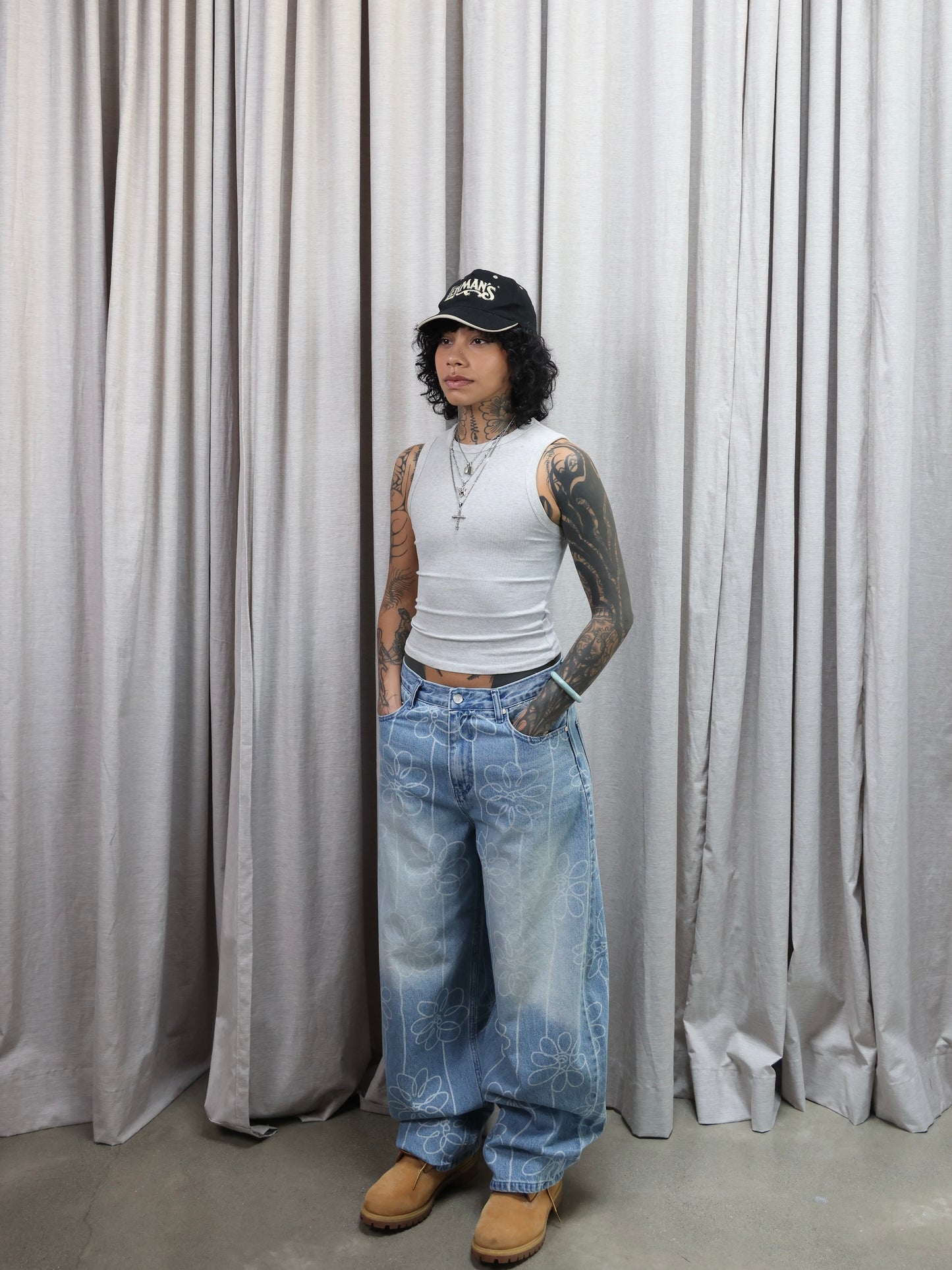 SKETCH FLOWER DENIM