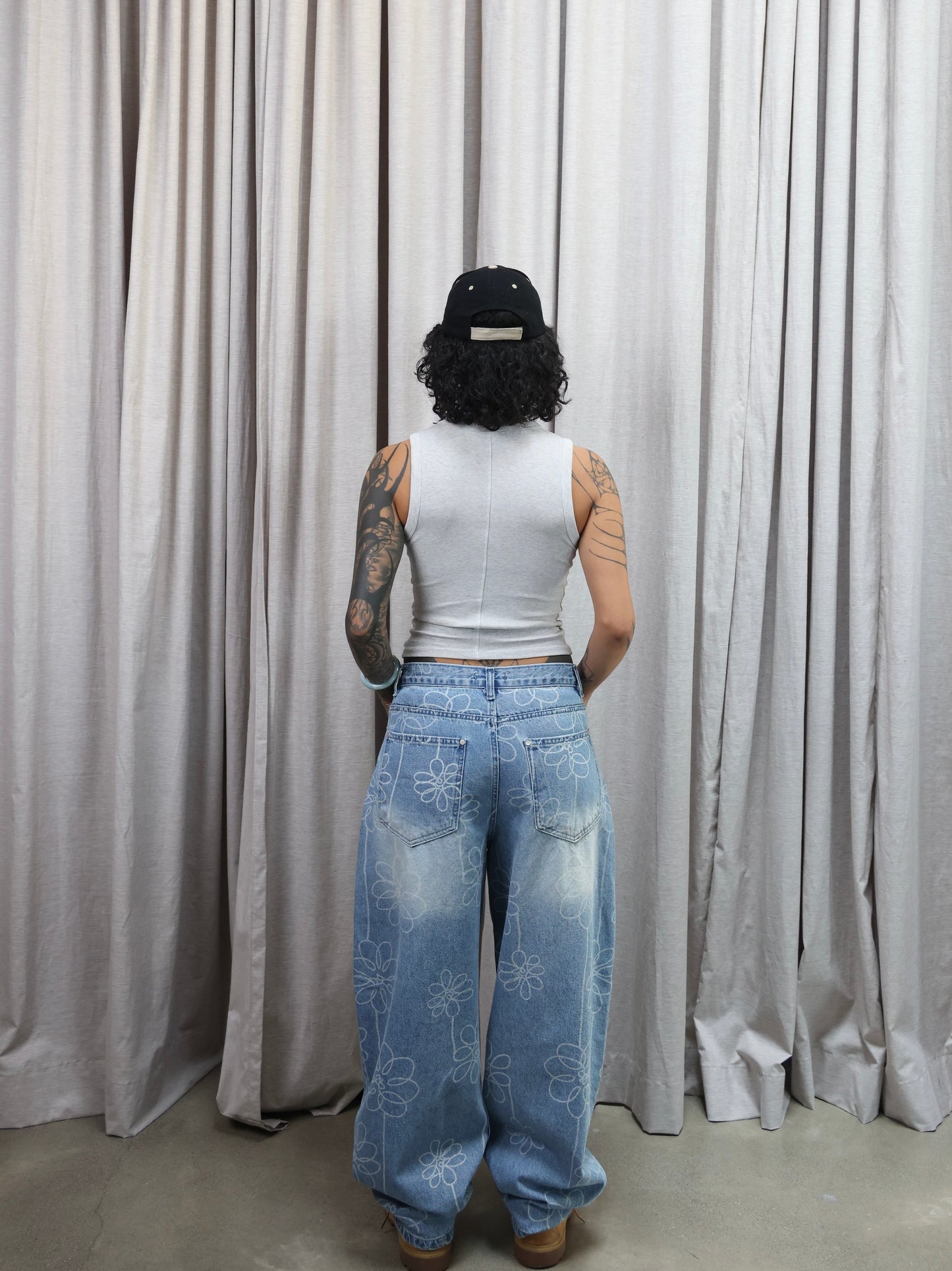 SKETCH FLOWER DENIM